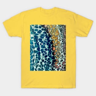 animal print acrylic cellular pour art T-Shirt